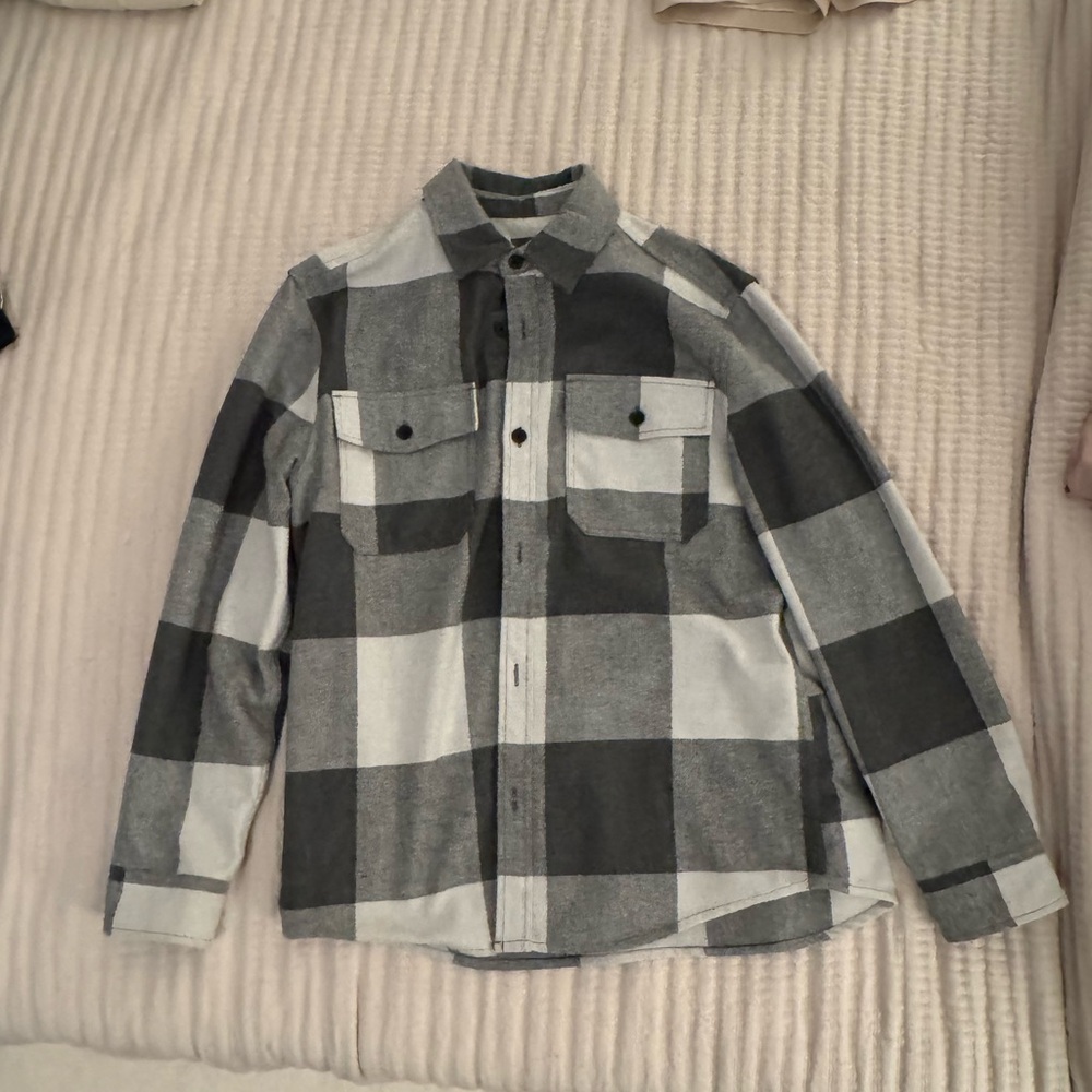 H&M Black and Gray Checkered Jacket